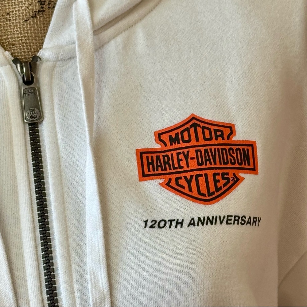 Women’s HARLEY-DAVIDSON “120th Anniversary” Zip-up Hoodie | #W16 - Picture 6 of 15